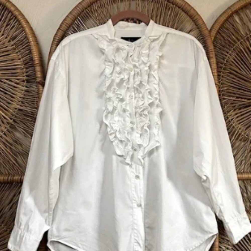 Vintage Ralph Lauren Ruffle Button Down Shirt
